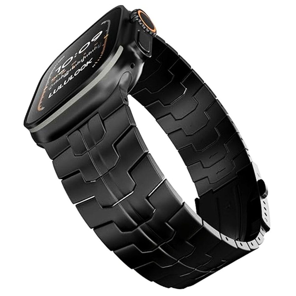 URVOI - Correa de Titanio para Apple Watch Ultra Iron Man Doble Boton Negro