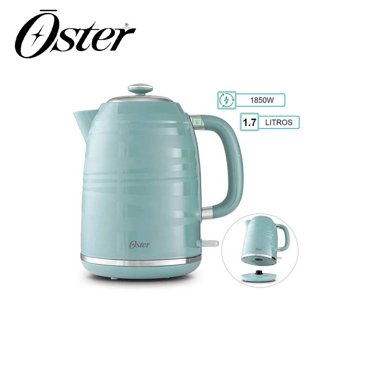 OSTER - Hervidor eléctrico Oster azul 1.7 L BVSTKT4177V