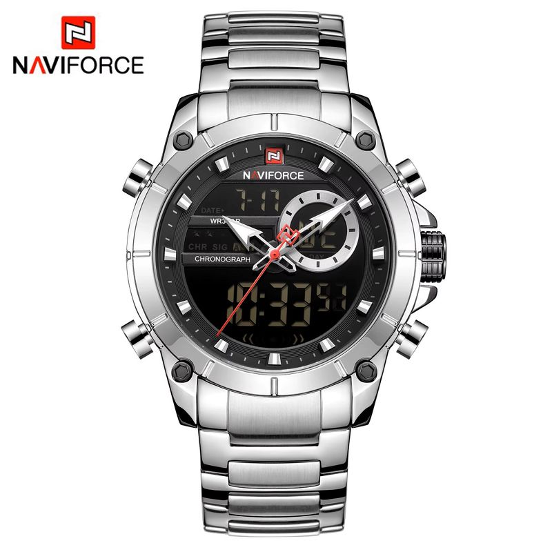 NAVIFORCE - Reloj Naviforce 9163 Hombre con Correa de Acero Inoxidable en Caja