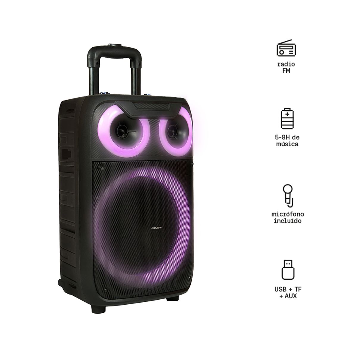 KUZLER - Parlante Kuzler Alta Potencia Bluetooth Inalámbrico 1600w Kuzler ERWIN-102