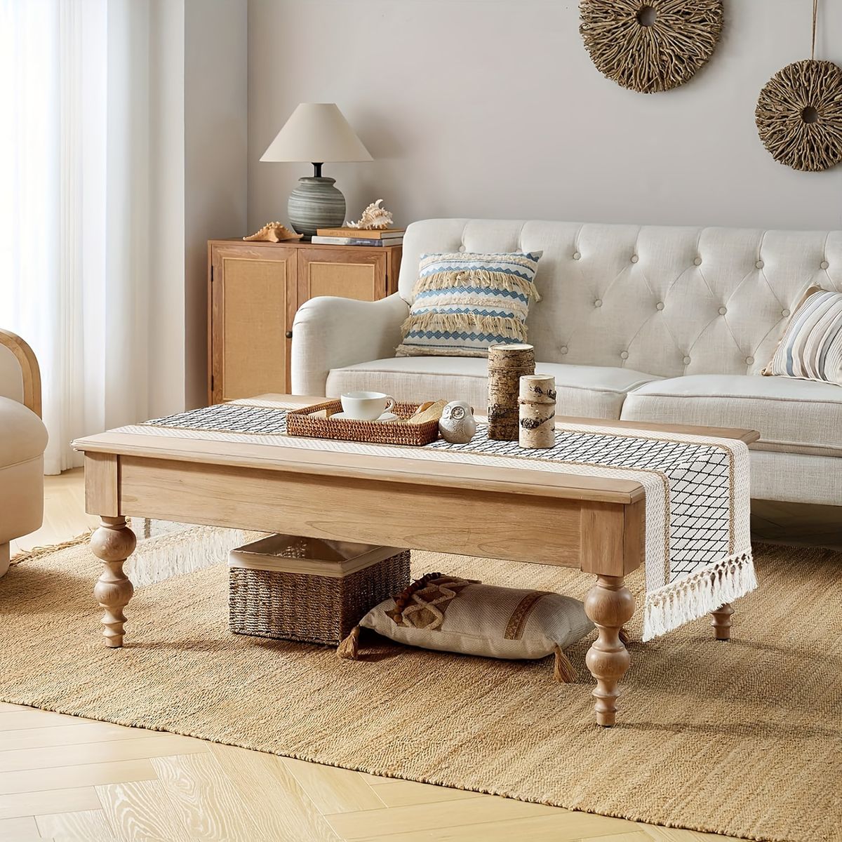 TEJICORP - Camino de mesa boho chic Sigy 30 x 200 cm