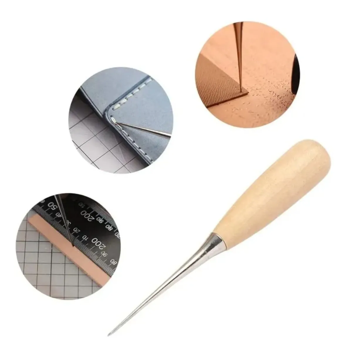 GENERICO - Punzon Lezna Para Hacer Hueco Cuero Tela Costura Por 12 Unid