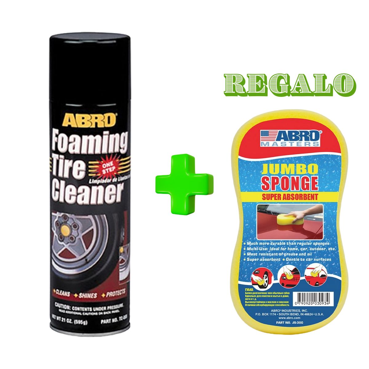 ABRO - ABRO Espuma Limpiador De Neumáticos TC-800 595 gr + Regalo
