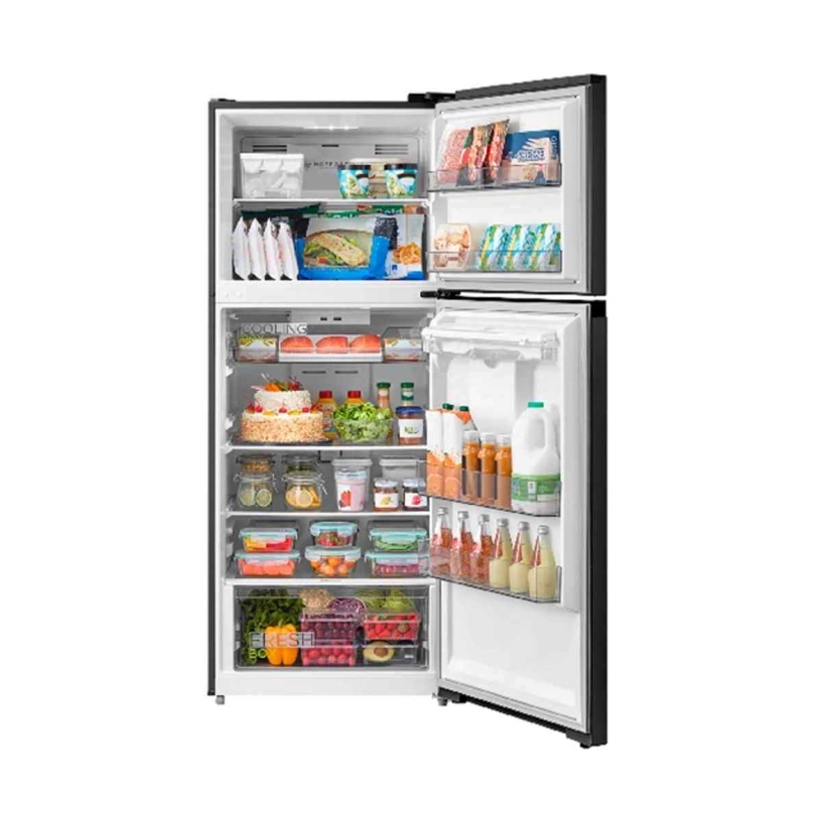 MIDEA - Refrigeradora 2pts No Frost Inverter 409Lts Midea Black MDRT580MTR28PEWD