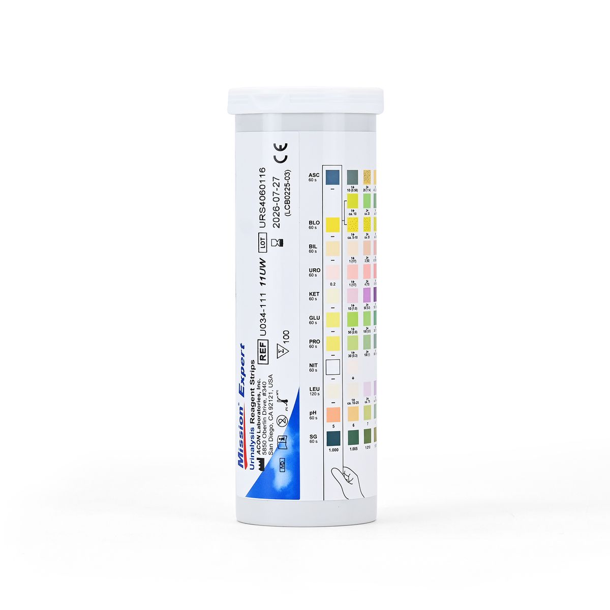 GENERICO - Tiras Reactivas De Orina Mission 11 Parámetros CAJA 100 UND