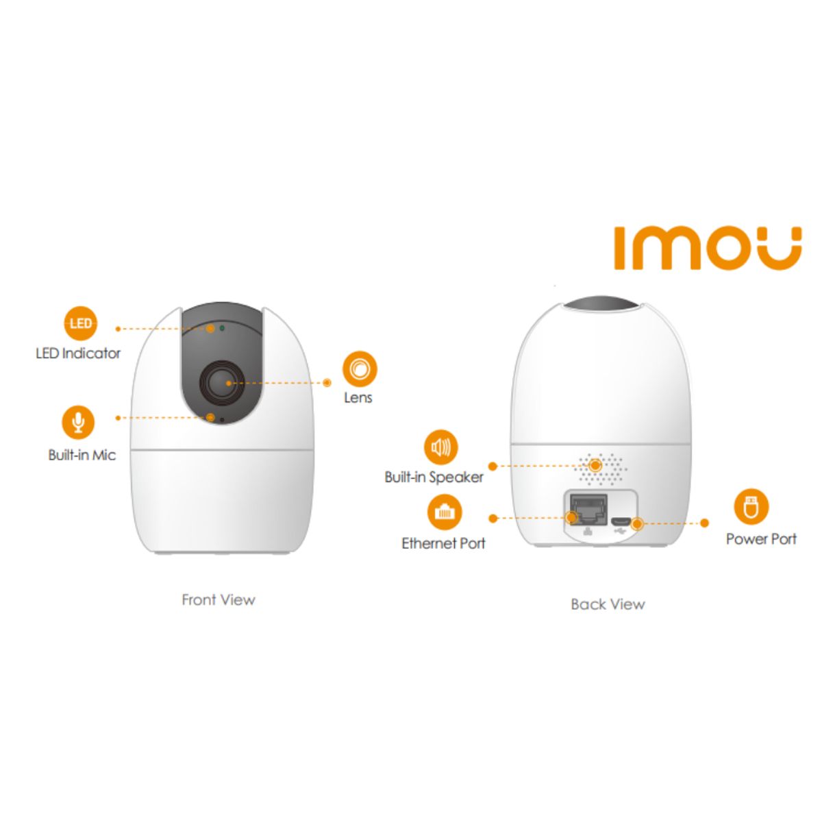 IMOU - CAMARA RANGER 2 - 5MP - 2.8MM - H.265/H.264 - WIFI IPC-K2EN-5H3W-IMOU