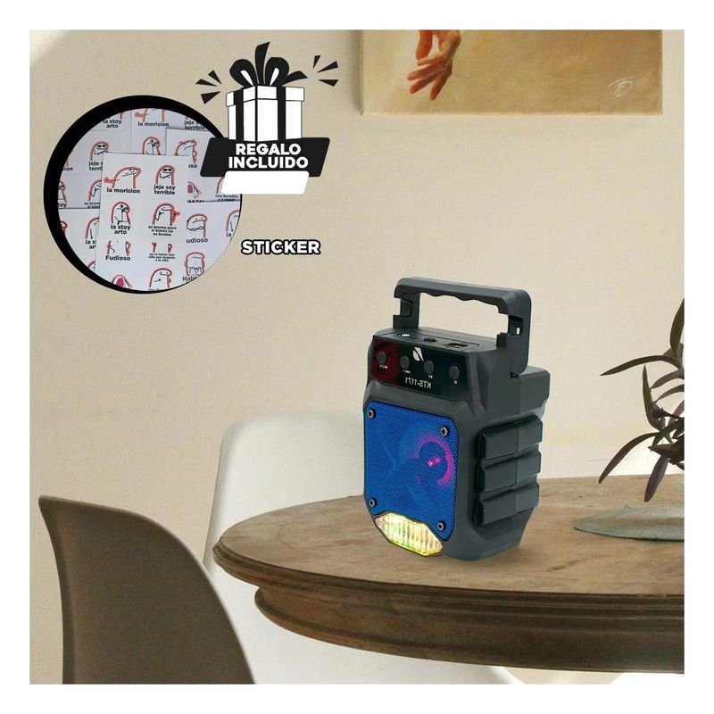 GENERICO - Parlante Inalambrico de Color Negro Y+Regalo Stickers
