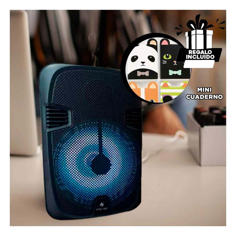 GENERICO - Parlante para Musica KTS1202 Tono Negro Y+Regalo Agendita