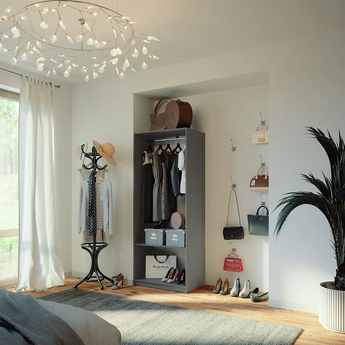 R&R MUEBLES - Ropero Moderno Lio Negro R&R MUEBLES