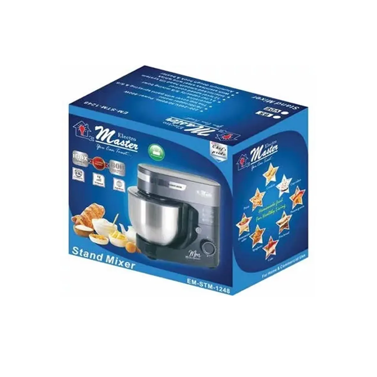 GENERICO - Batidora de Pedestal Electromaster 600W 12 Velocidades Negro