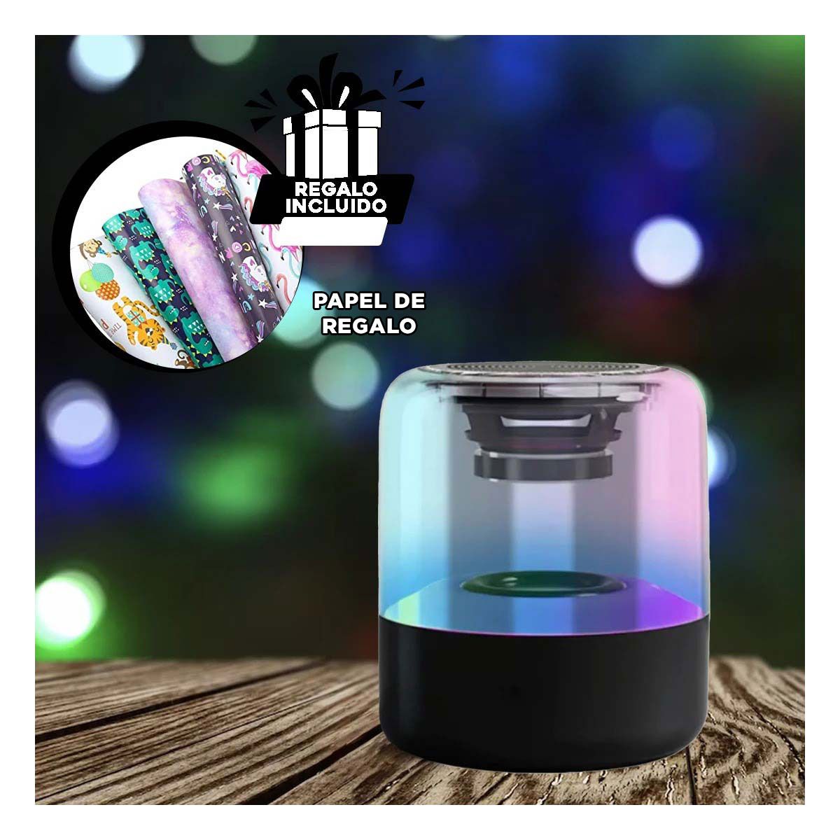 GENERICO - Parlante Portatil Wireless de Musica Y+Papel de Regalo