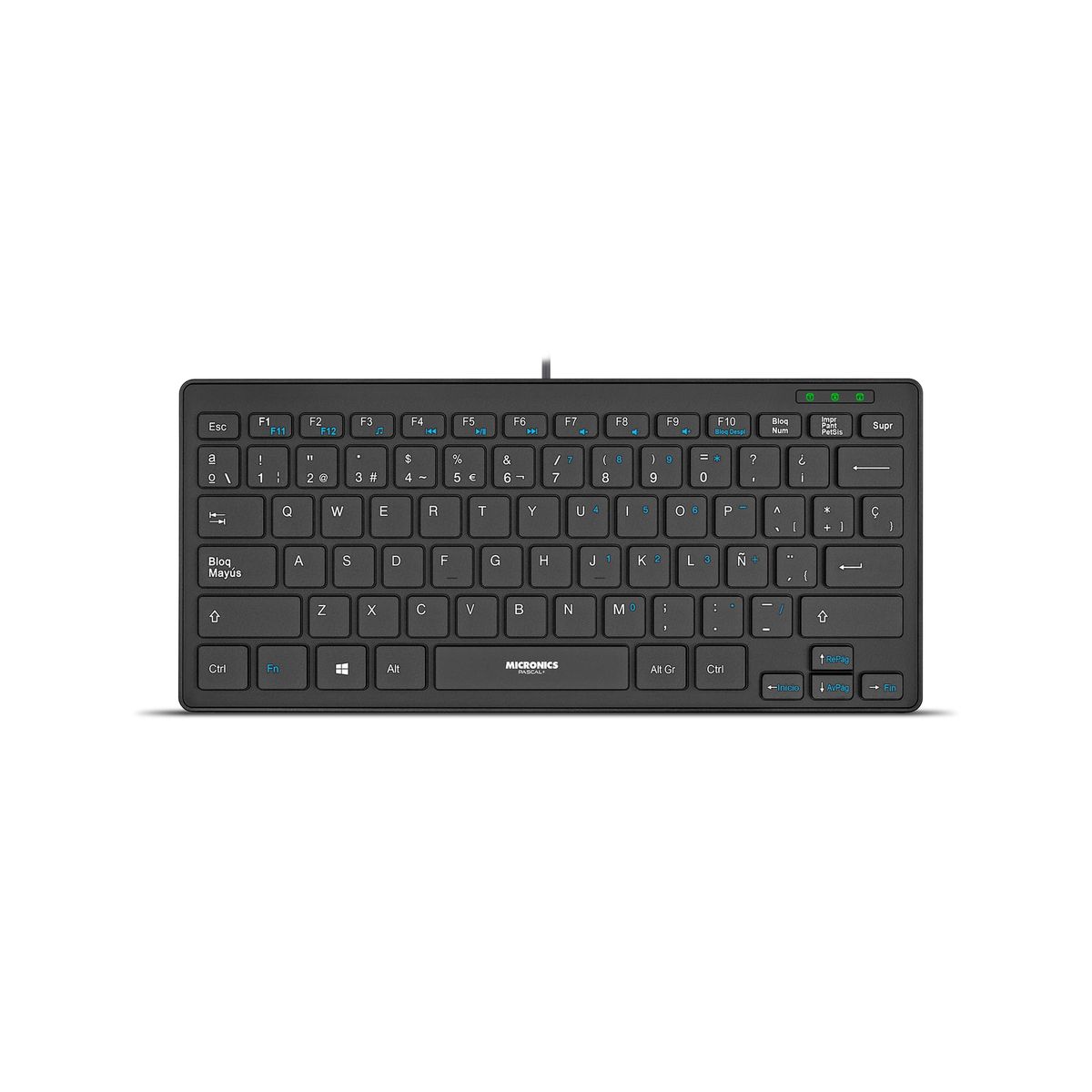 MICRONICS - Teclado Multimedia Slim Funda Protectora Micronics Pascal MIC K500+