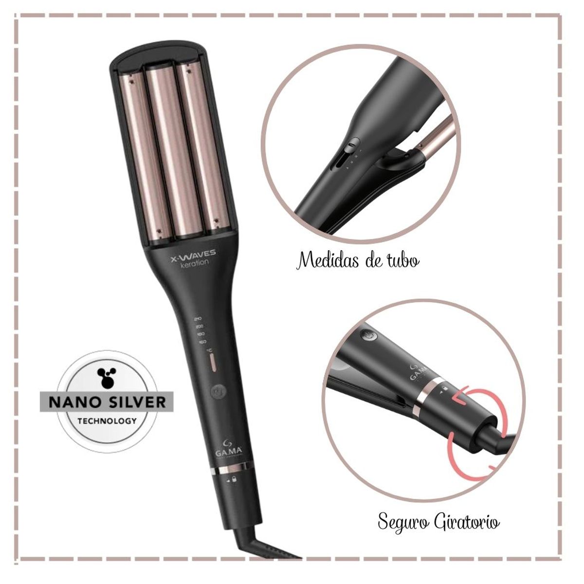 GAMA - Rizador de 3 tubos Gama Led Keration X-WAVE 3D