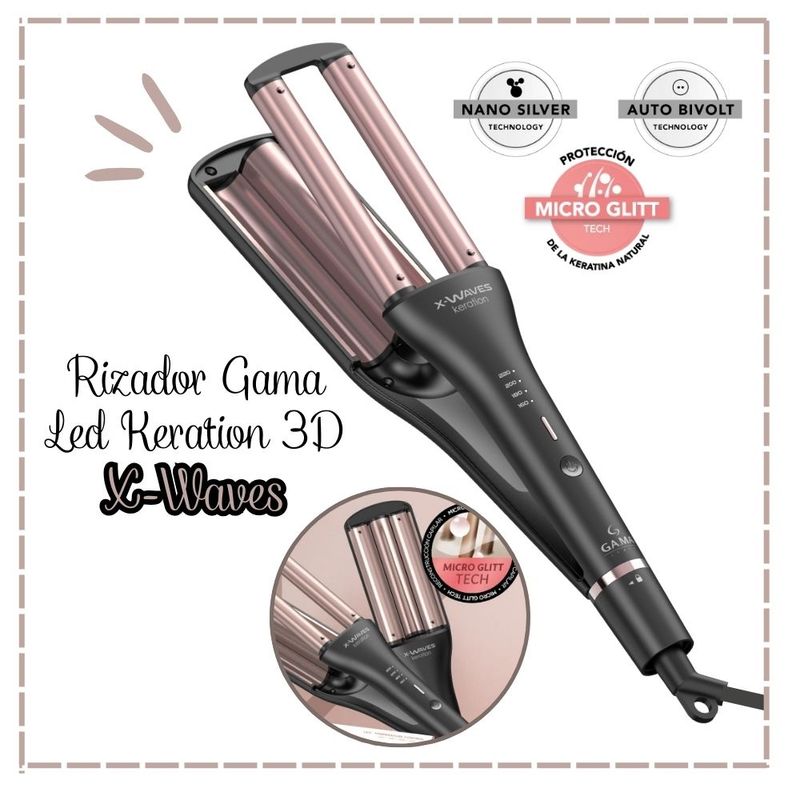 GAMA - Rizador de 3 tubos Gama Led Keration X-WAVE 3D