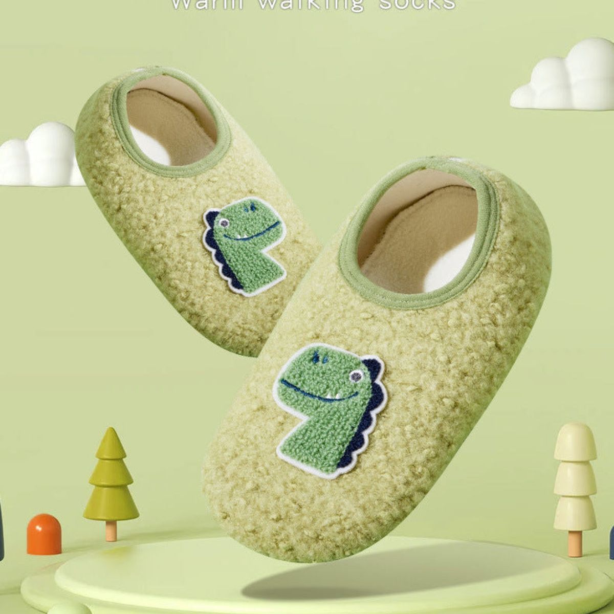 THE BABY SPOT - Pantuflas para Bebés Dinosaurio - verde