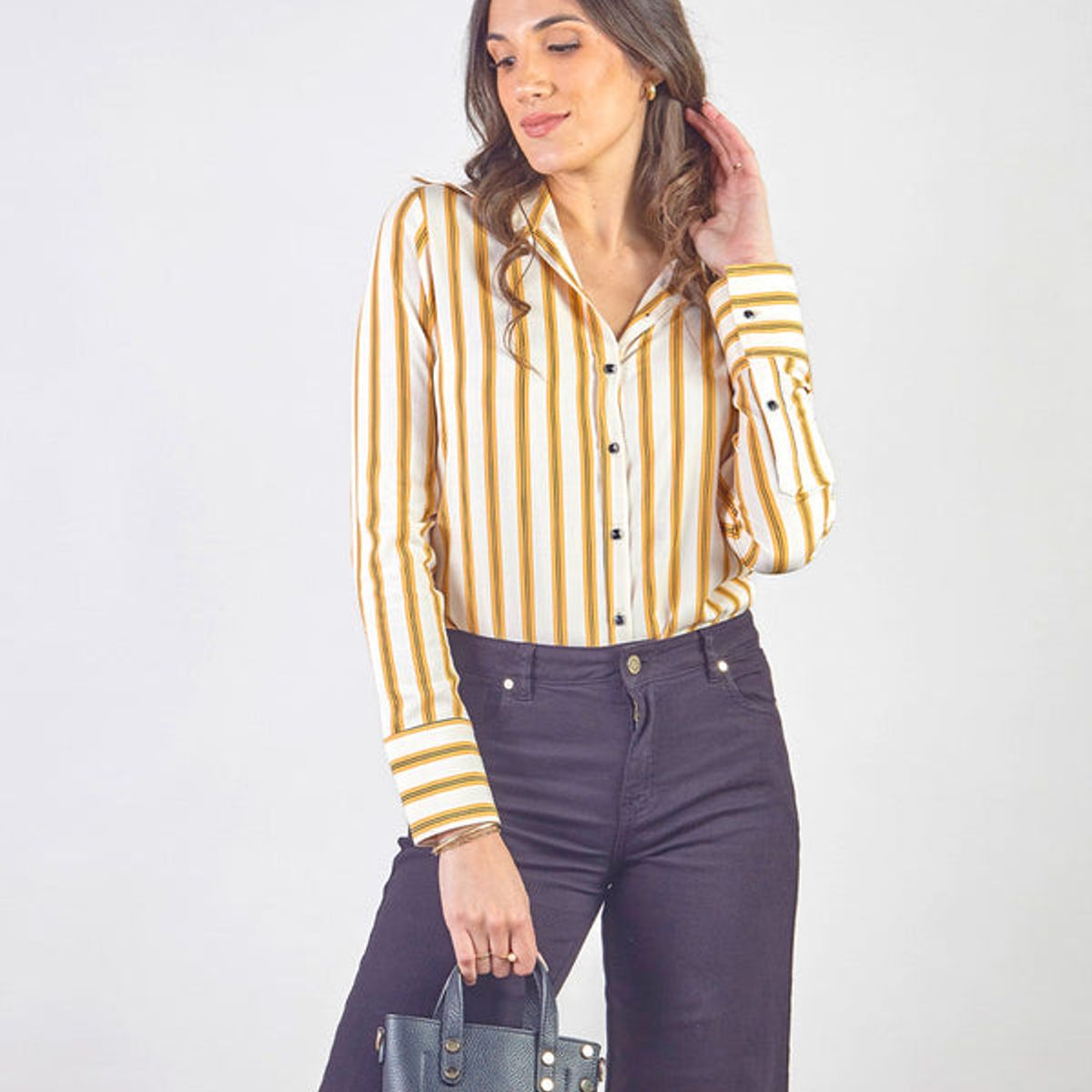 MICHELLE BELAU - JULISSA - BLUSA CAMISERA A RAYAS