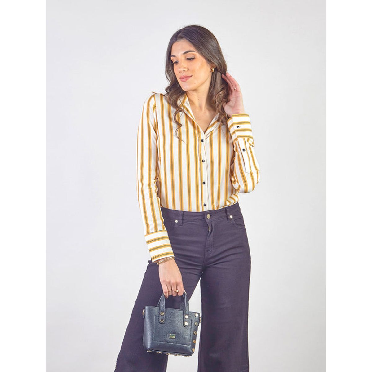 MICHELLE BELAU - JULISSA - BLUSA CAMISERA A RAYAS