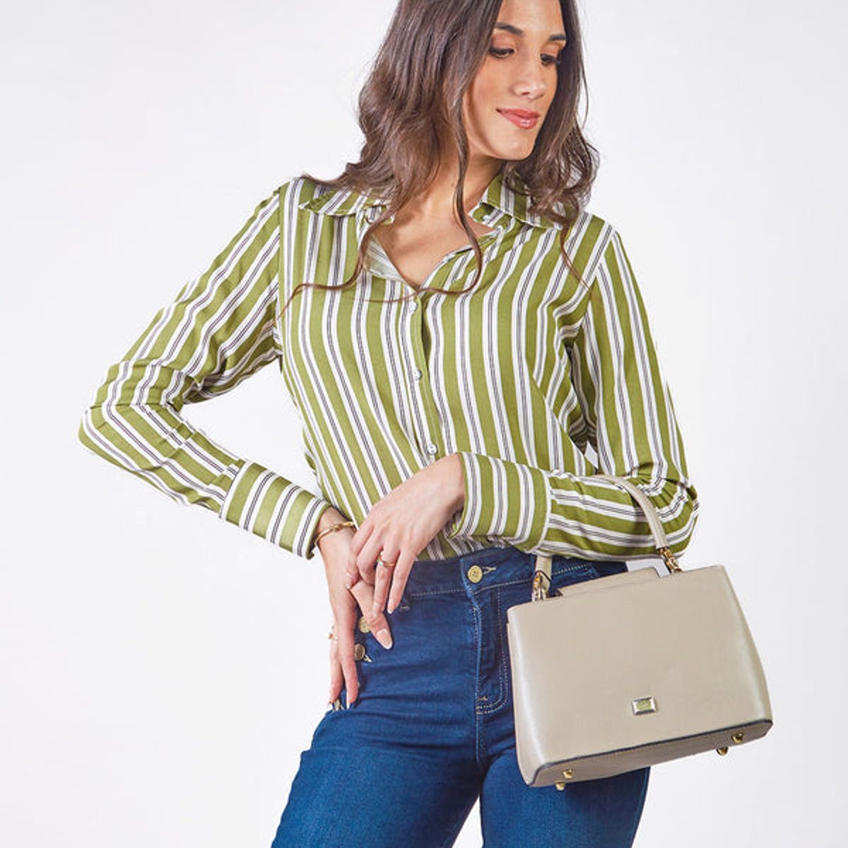 MICHELLE BELAU - JULISSA - BLUSA CAMISERA A RAYAS