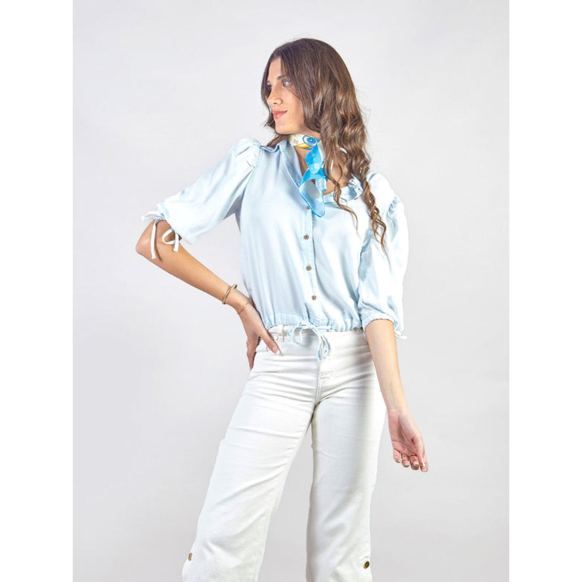 MICHELLE BELAU - MIRANDA - BLUSA DENIM MANGA AL CODO