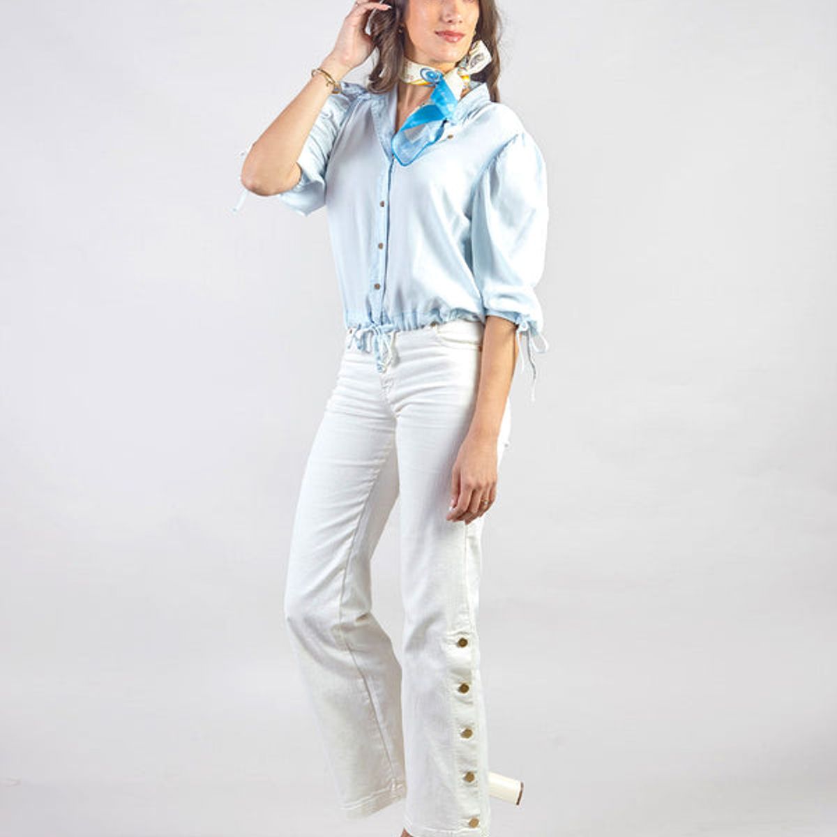 MICHELLE BELAU - MIRANDA - BLUSA DENIM MANGA AL CODO