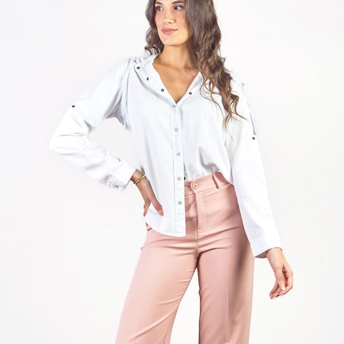 MICHELLE BELAU - CORAL - BLUSA MANGA LARGA