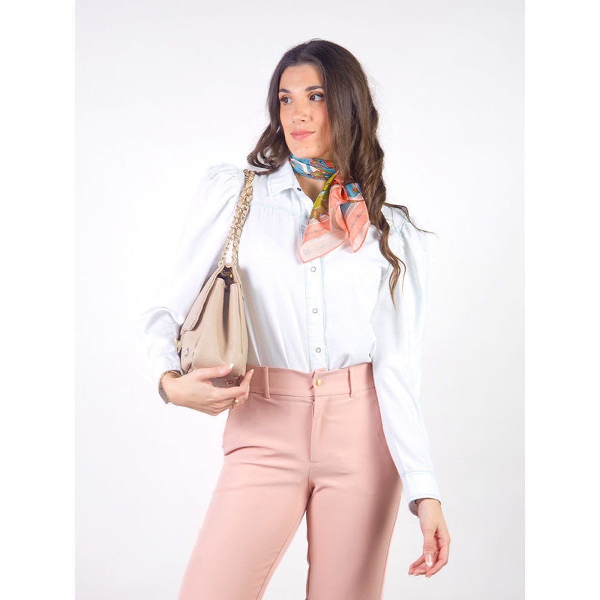 MICHELLE BELAU - JULIETTE - BLUSA DENIM MANGA LARGA