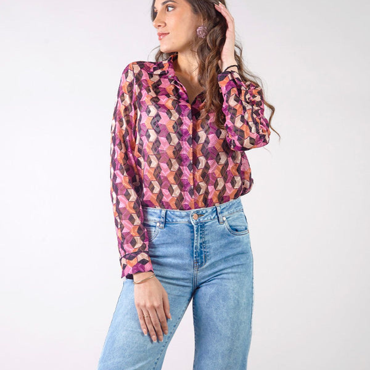 MICHELLE BELAU - GAIA - BLUSA CAMISERA MANGA LARGA