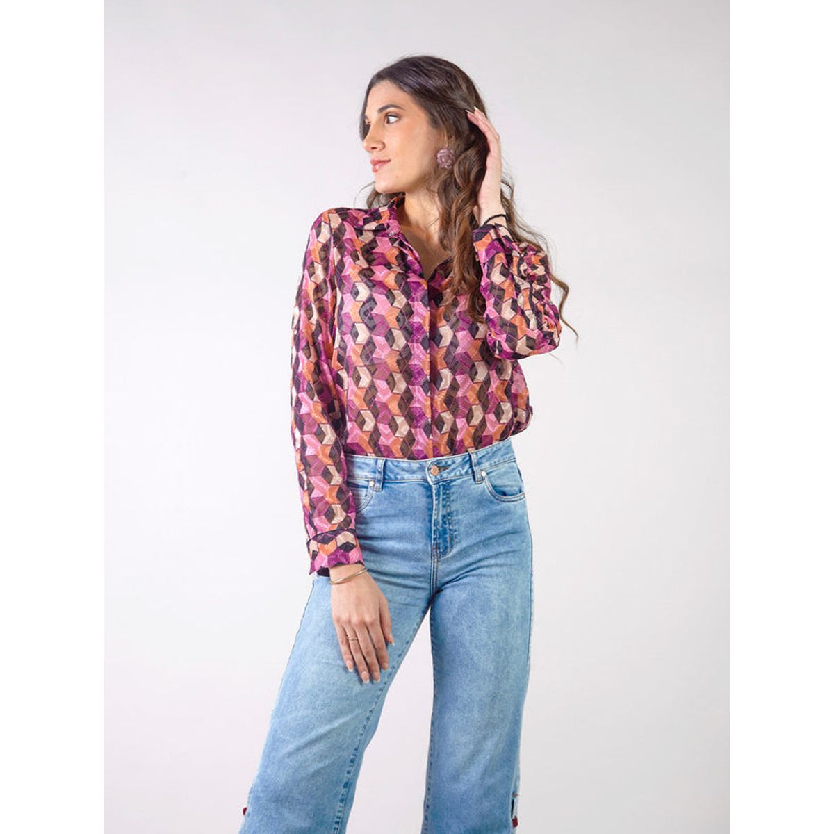 MICHELLE BELAU - GAIA - BLUSA CAMISERA MANGA LARGA