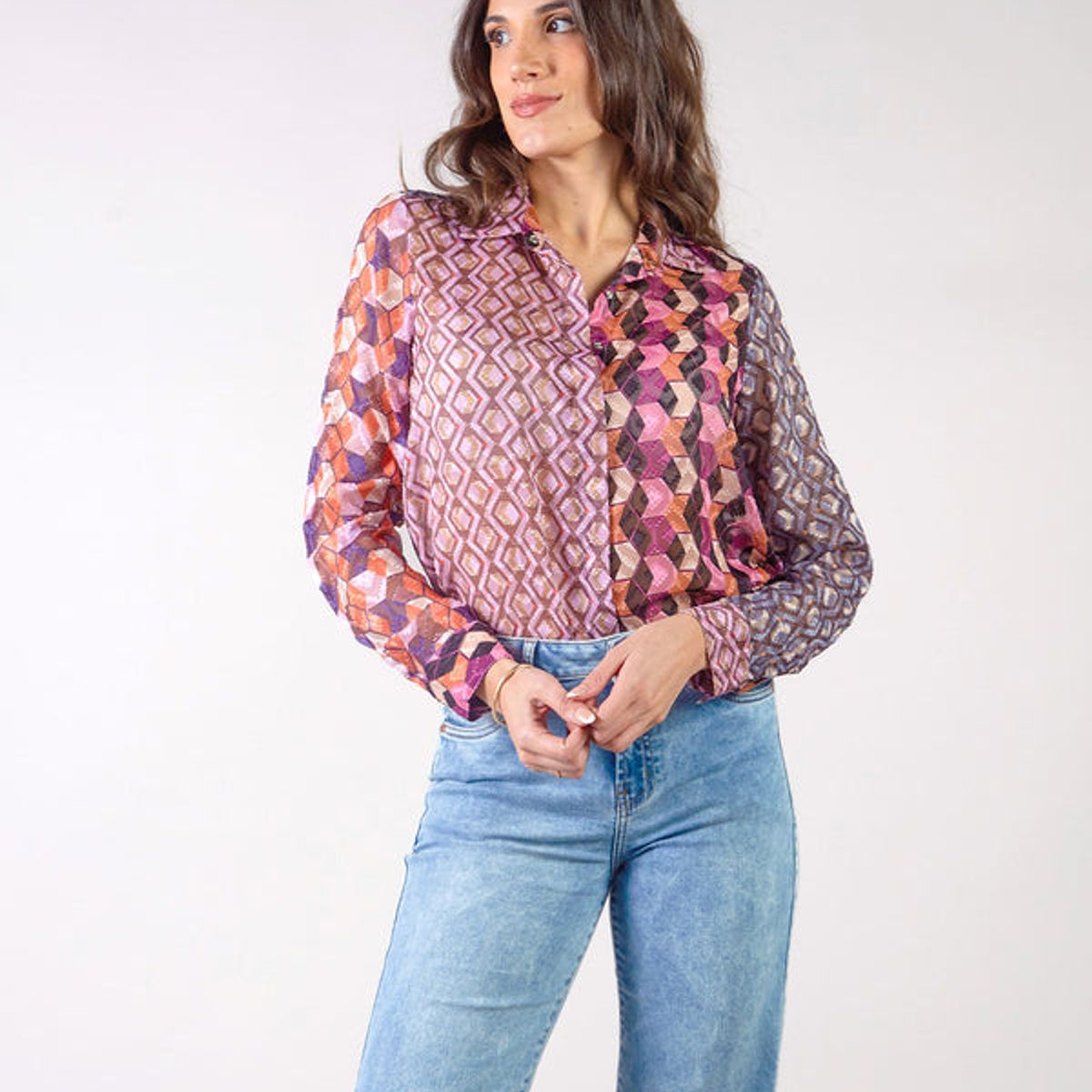 MICHELLE BELAU - GAIA - BLUSA CAMISERA MANGA LARGA