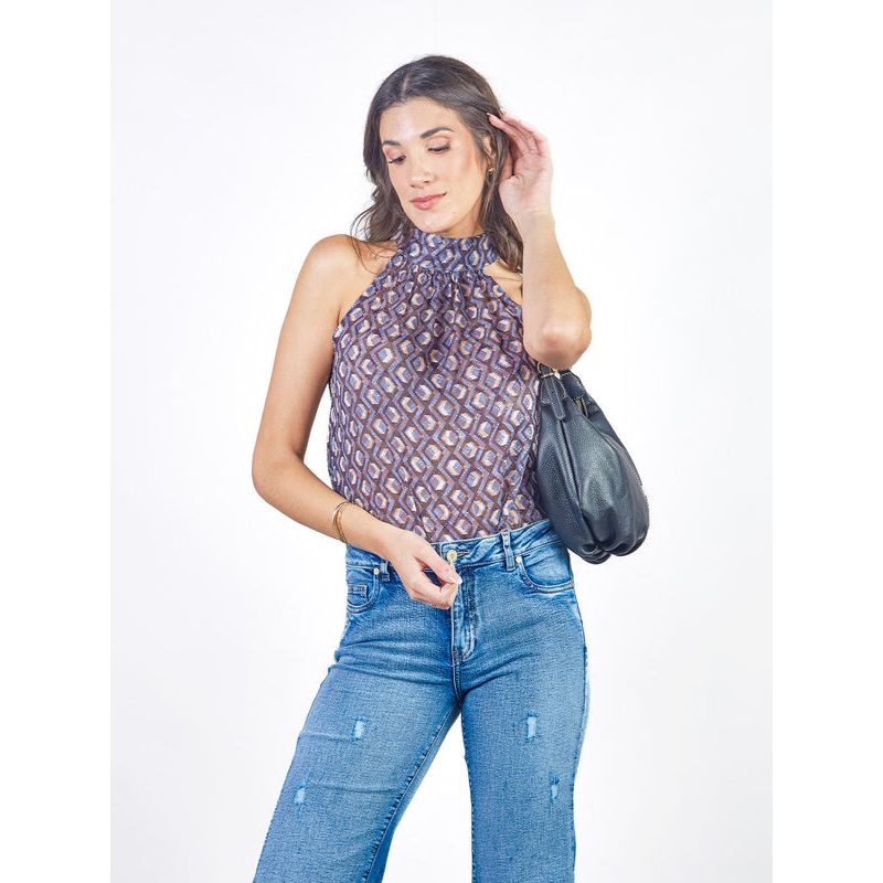 MICHELLE BELAU - BRISA - BLUSA SIN MANGAS CON CUELLO HALTER