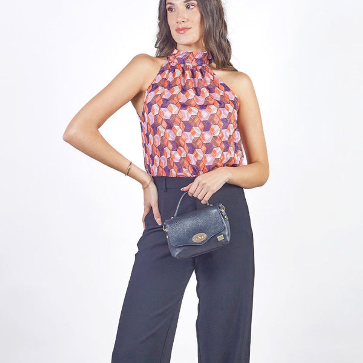 MICHELLE BELAU - BRISA - BLUSA SIN MANGAS CON CUELLO HALTER