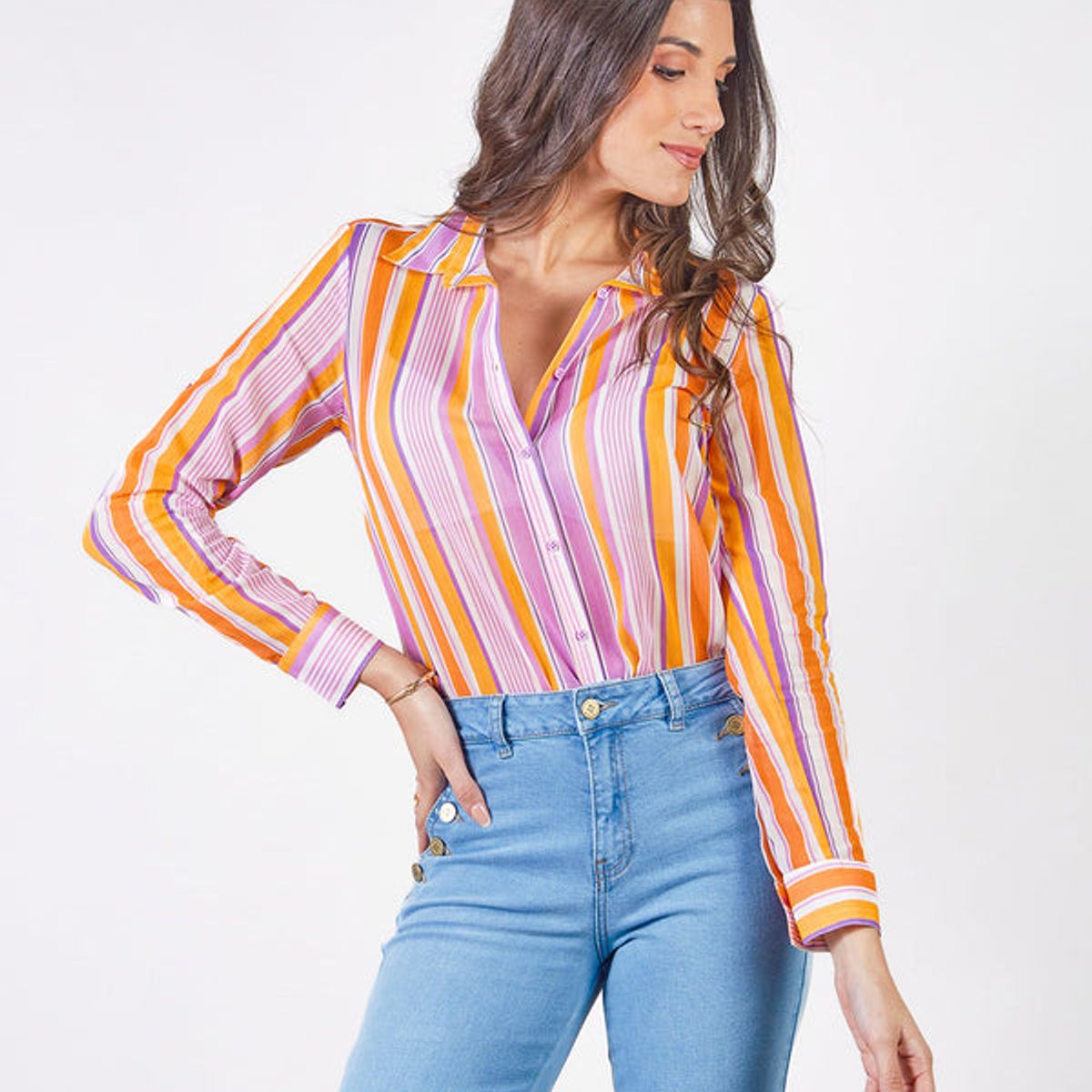 MICHELLE BELAU - ROSE - BLUSA CAMISERA MANGA LARGA