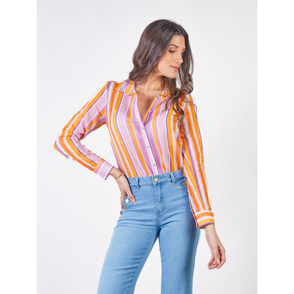 MICHELLE BELAU - ROSE - BLUSA CAMISERA MANGA LARGA