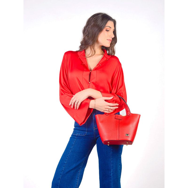 MICHELLE BELAU - AIDA - BLUSA MANGA LARGA CUELLO NERÚ