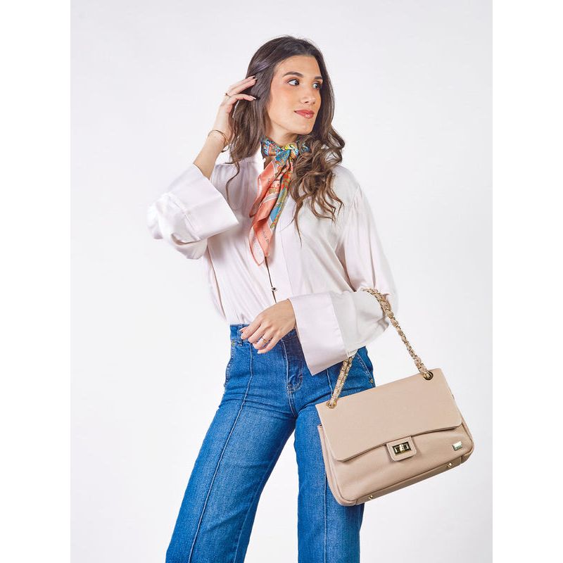 MICHELLE BELAU - AIDA - BLUSA MANGA LARGA CUELLO NERÚ