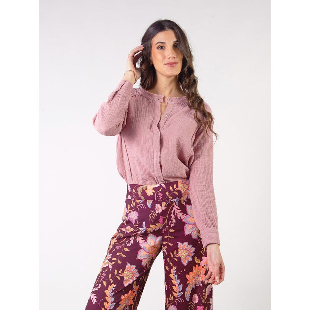 MICHELLE BELAU - SOLEIL - BLUSA MANGA LARGA CUELLO NERU