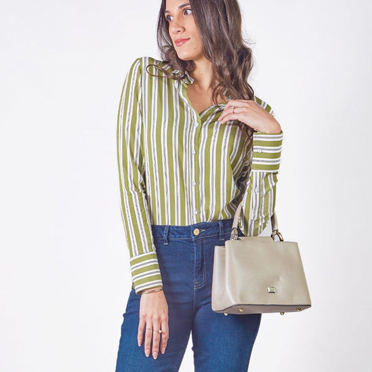 MICHELLE BELAU - JULISSA - BLUSA CAMISERA A RAYAS
