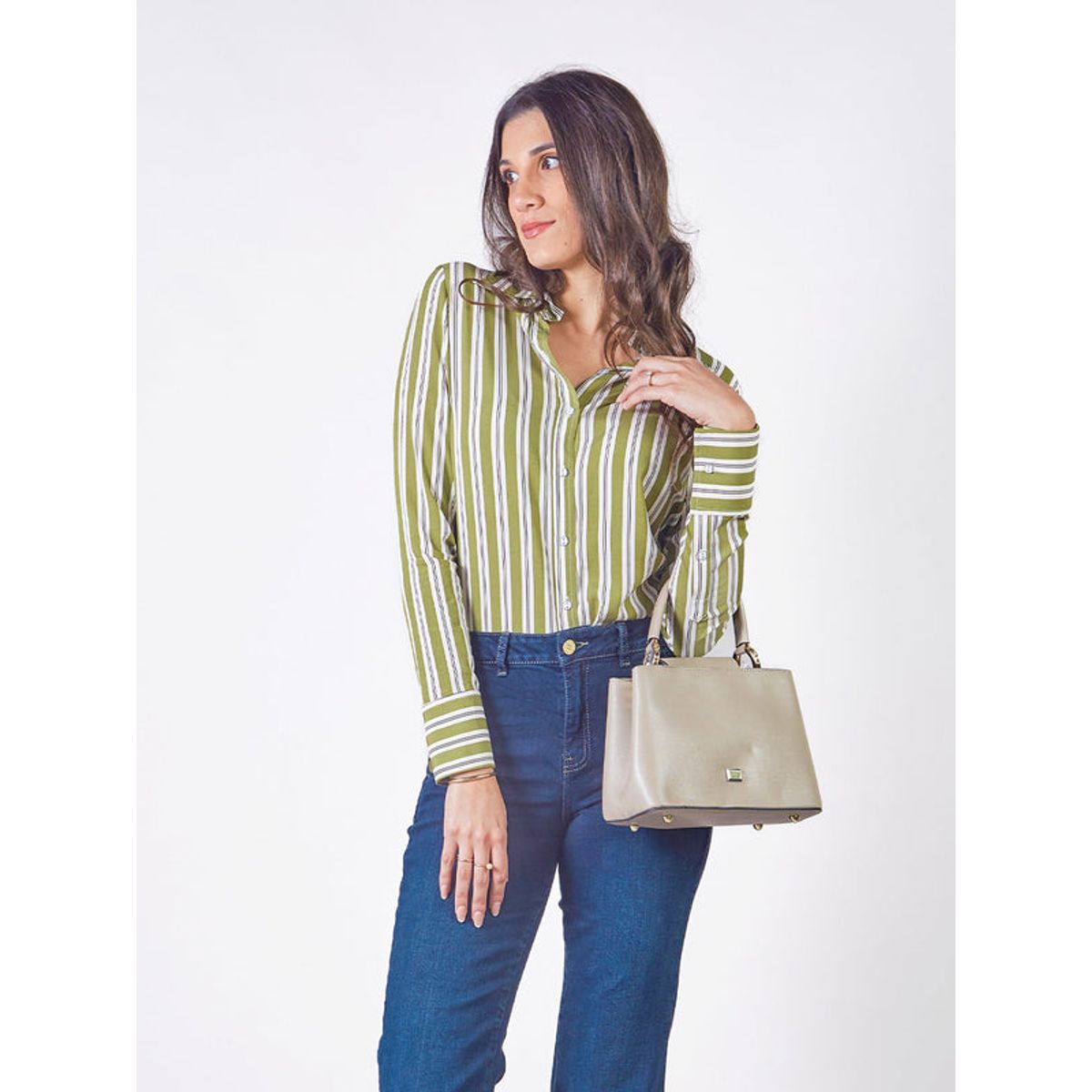 MICHELLE BELAU - JULISSA - BLUSA CAMISERA A RAYAS