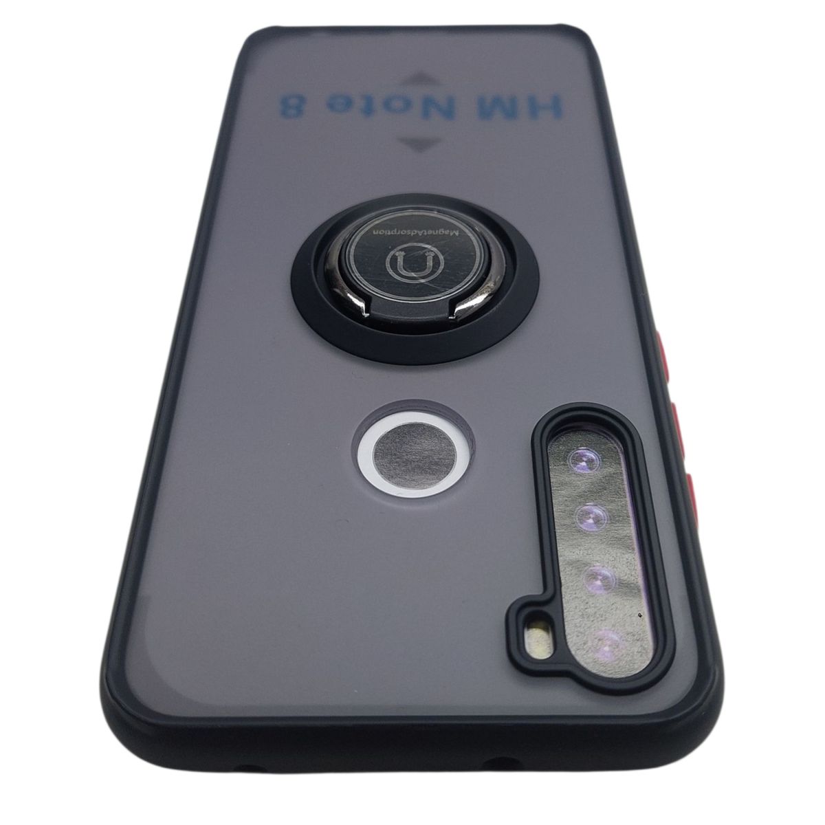 GENERICO - Case Protector para Xiaomi Redmi Note 8 ahumado con anillo Negro