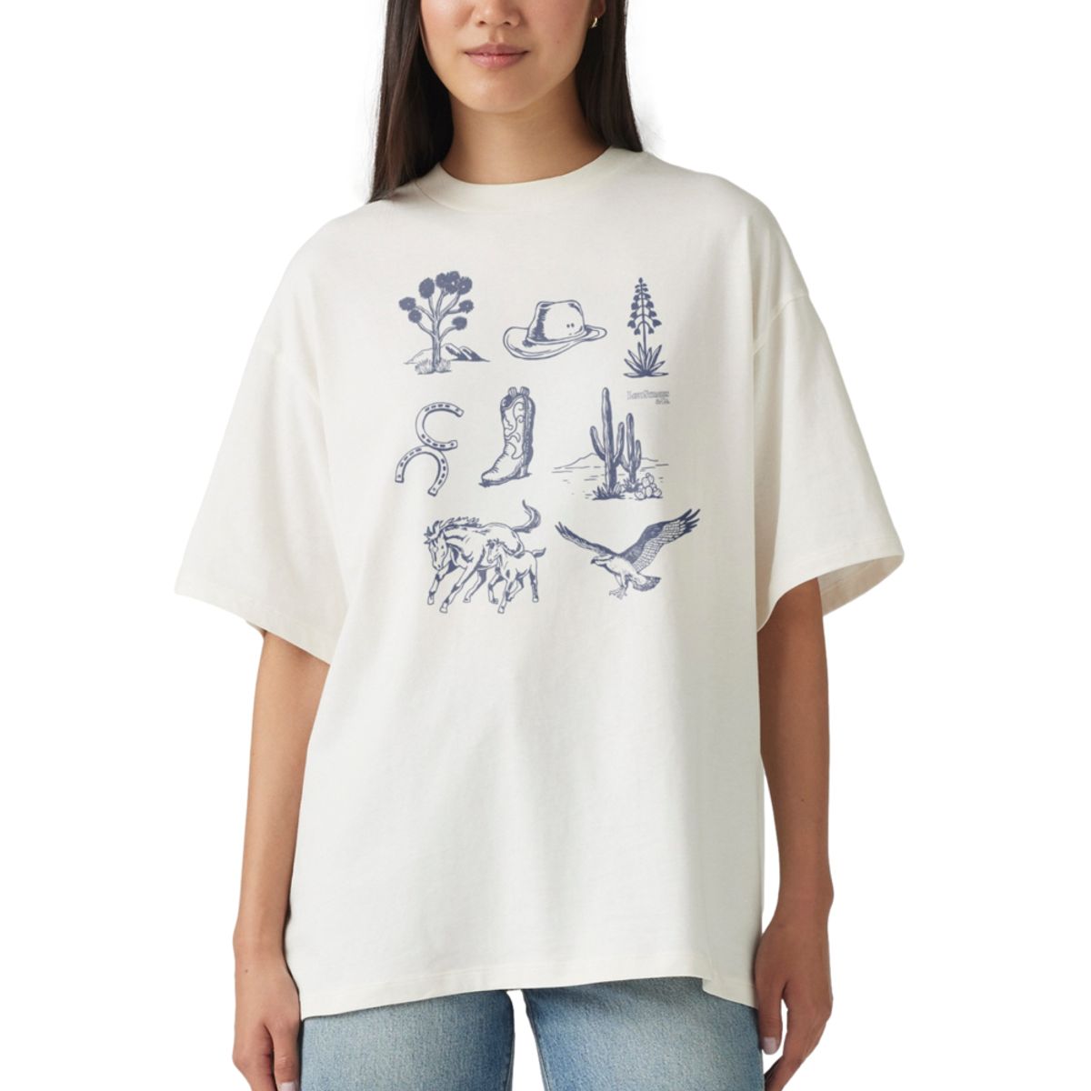 LEVIS - Polo Mujer Graphic Short Stack Tee Blanco Levis