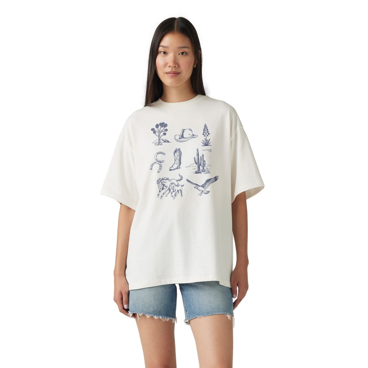LEVIS - Polo Mujer Graphic Short Stack Tee Blanco Levis