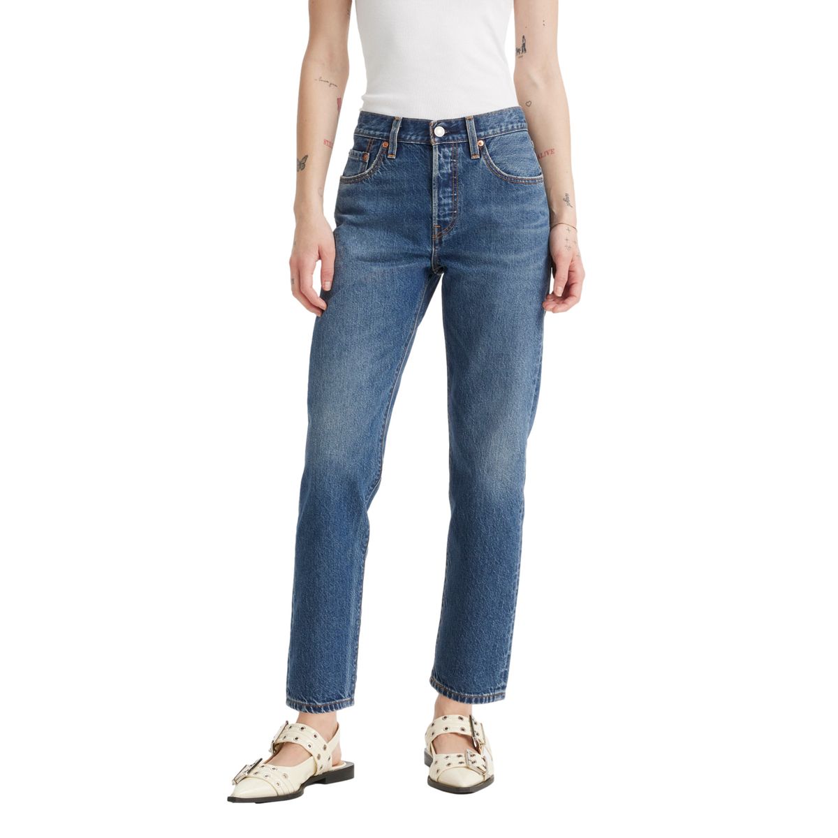 LEVIS - Jeans Mujer 501 Crop Lightweight Azul Levis