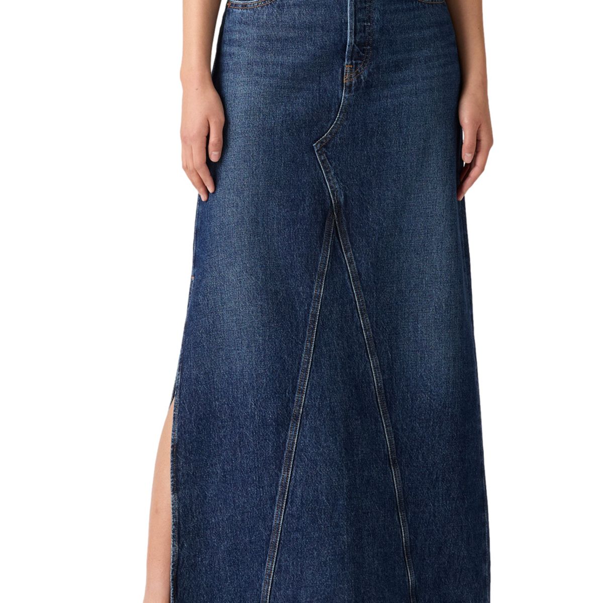 LEVIS - Falda Mujer Iconic Long Skirt W/slit Azul Levis