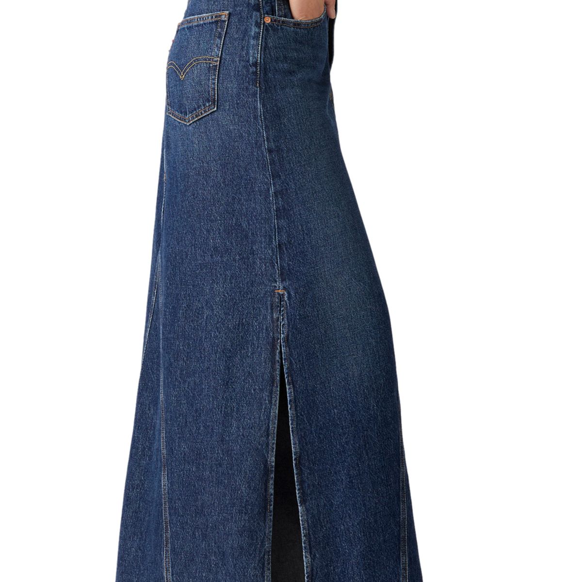 LEVIS - Falda Mujer Iconic Long Skirt W/slit Azul Levis