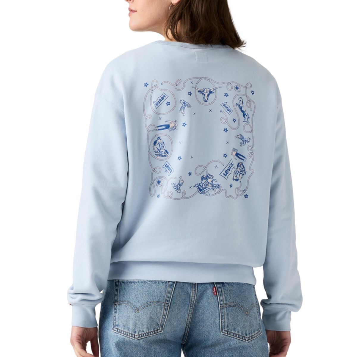 LEVIS - Polerón Mujer Graphic Heritage Crew Celeste Levis