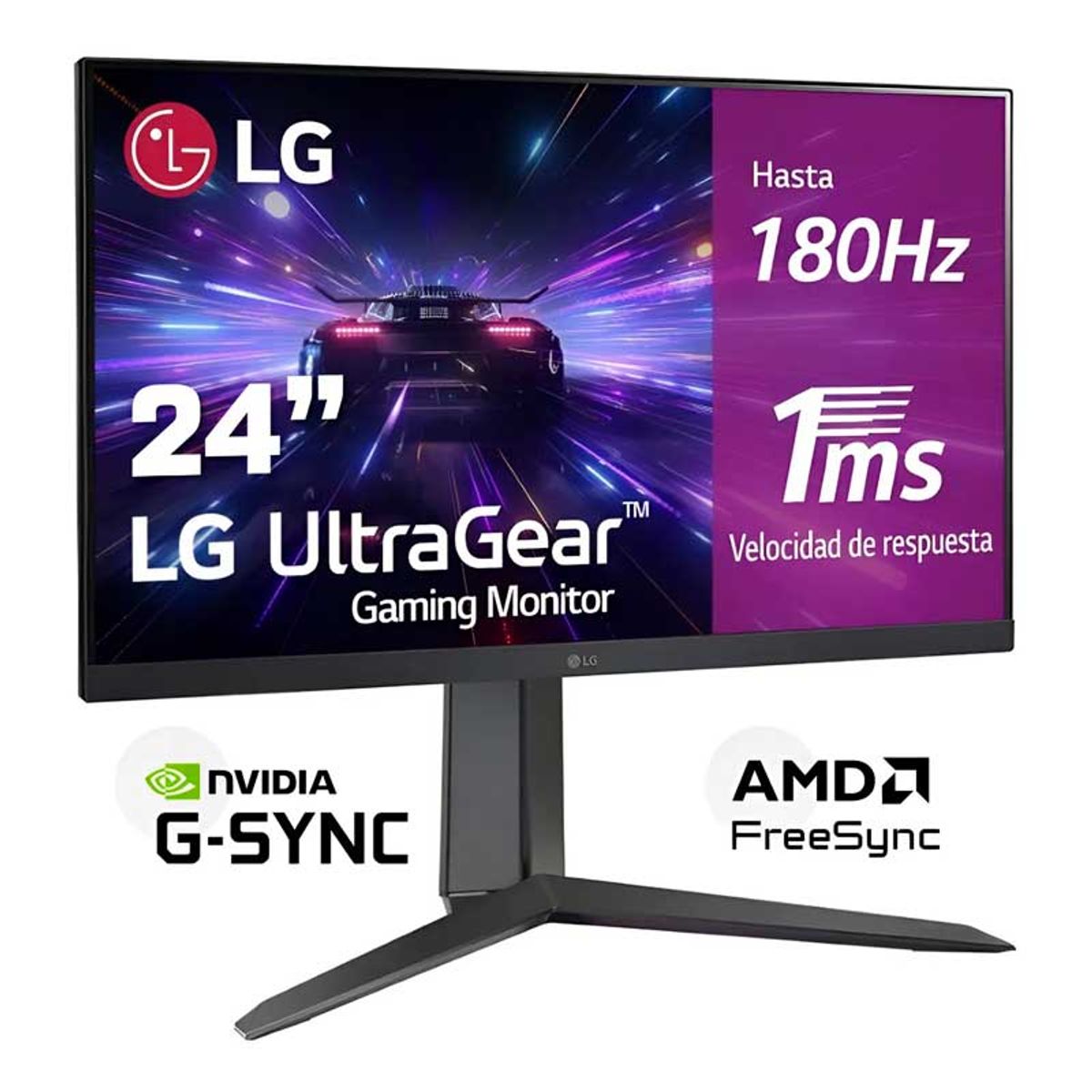 LG - Monitor LG UltraGear 24GS65F-B 24 IPS FHD 180Hz 1ms G-Sync