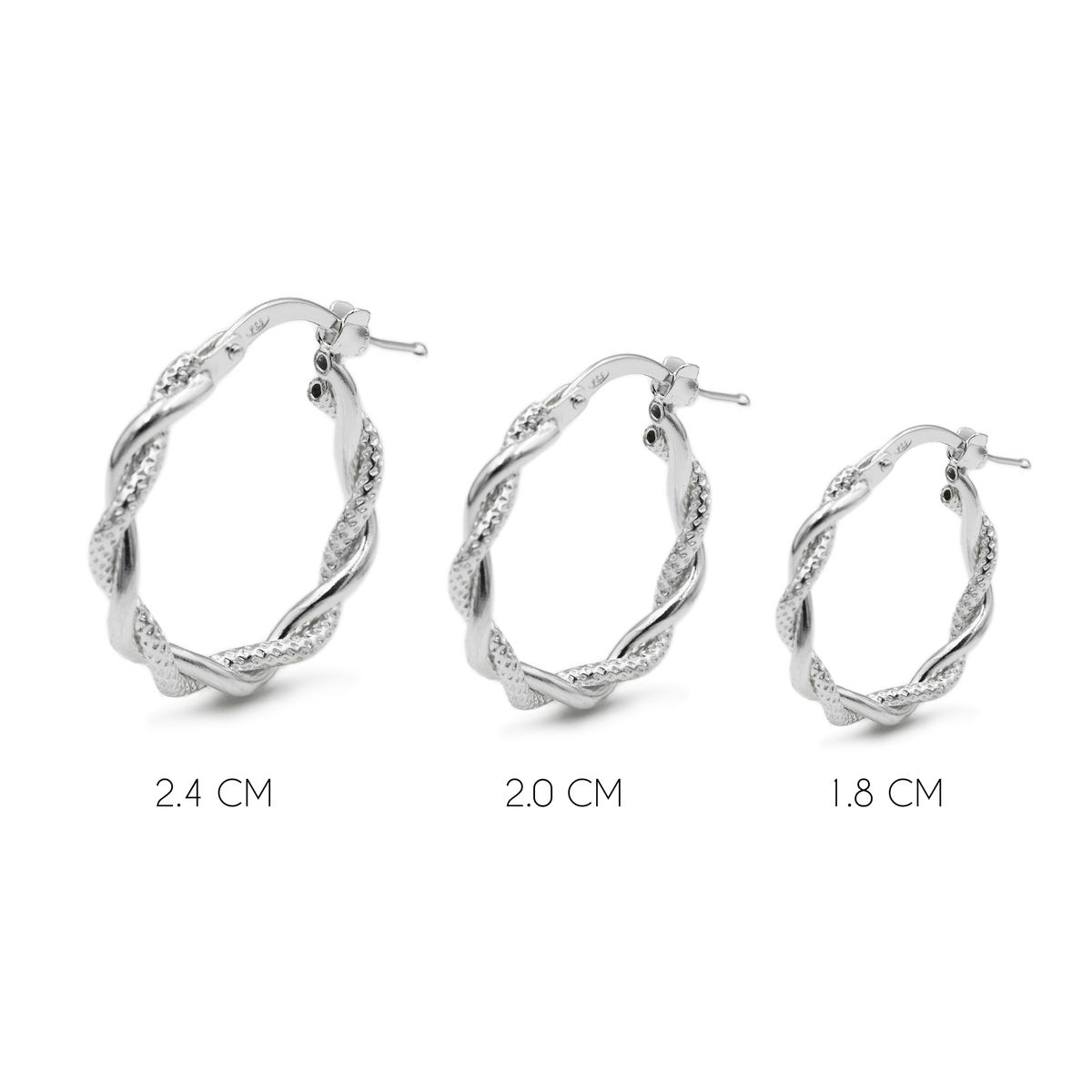 AMBAR JOYERIA - Argollas de Plata 925 Filomena 18 Silver