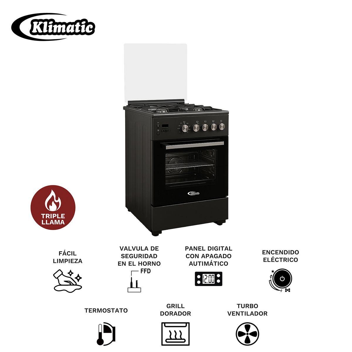 KLIMATIC - Cocina de pie a Gas 4 Hornillas - BAYERN