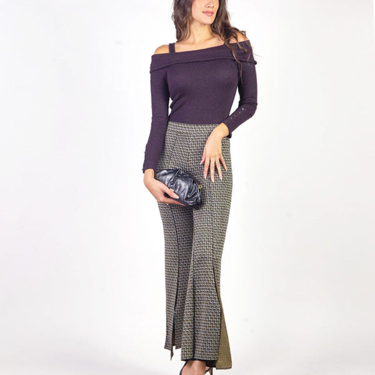 MICHELLE BELAU - ARANTZA - PANTALÓN FLARE CON ESTAMPADO GEOMÉTRICO