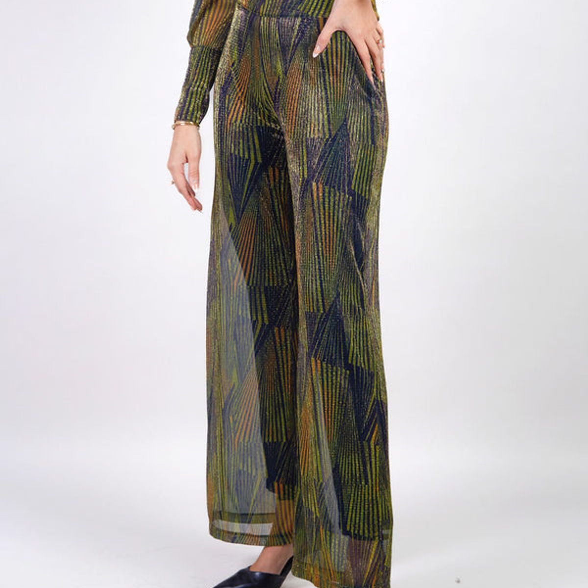 MICHELLE BELAU - SAMARA - PANTALÓN SEMI PALAZZO CON LIGERA TRANSPARENCIA